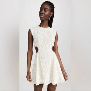AJE Mirage Beaded Mini Dress (Ivory)